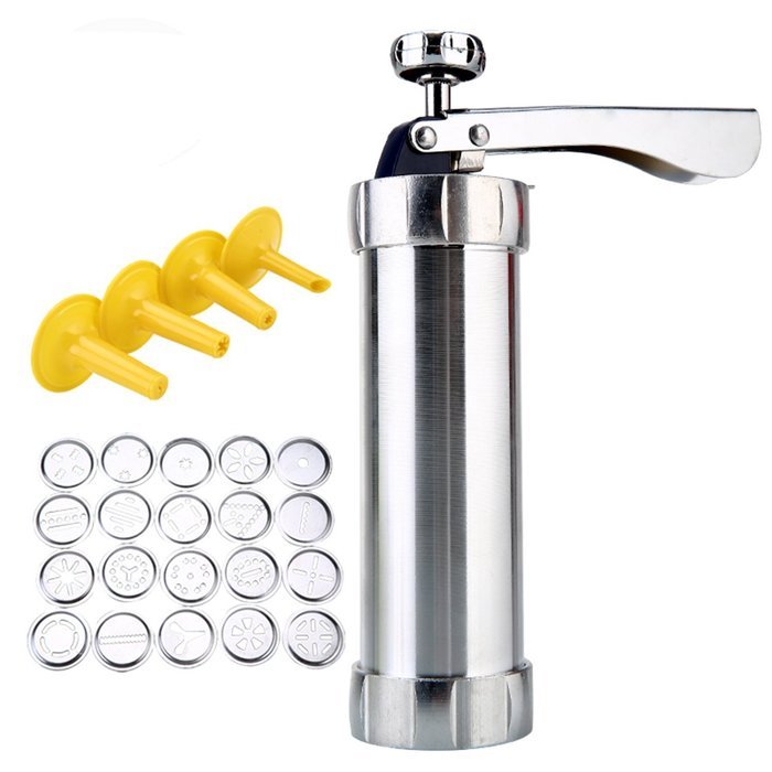 Tosnail Stainless Steel Cookie Press Biscuit Press Set Includes 20 Discs & 4 Icing Tips