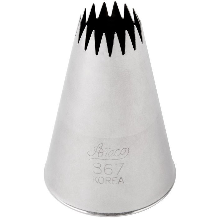 Ateco # 867 - French Star Pastry Tip .56'' Opening Diameter- Stainless Steel