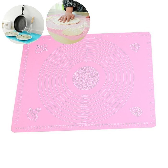 Tobway Large Massive Pastry Fondant Silicone Work Rolling Baking Mat with Measurements GJD01,Blue N3
