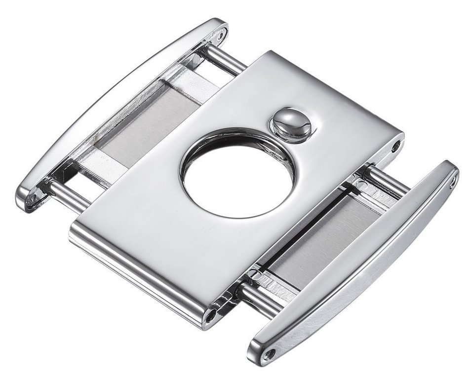 Visol Products High Polished Ryuu Double Guillotine Cigar Cutter, Chrome