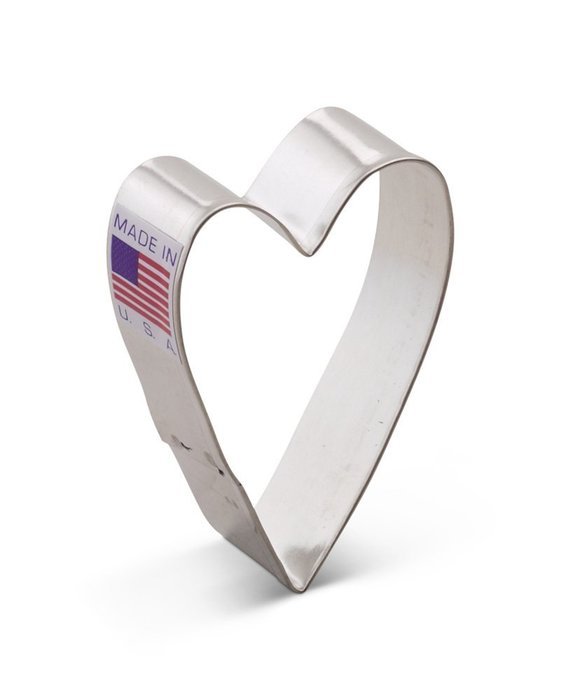Ann Clark Folk Art Heart Cookie Cutter - 2.25 Inches - Tin Plated Steel