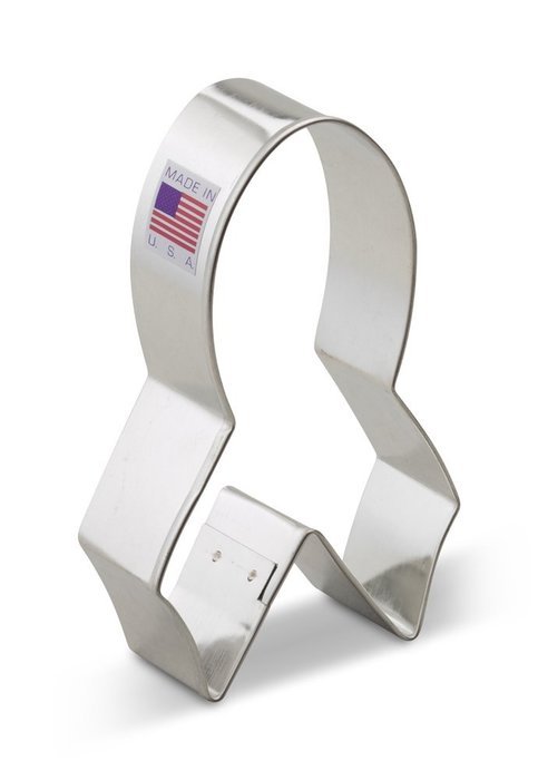 Ann Clark Pink Cancer Awareness Ribbon Cookie Cutter - 4 Inches - Tin Plated Steel