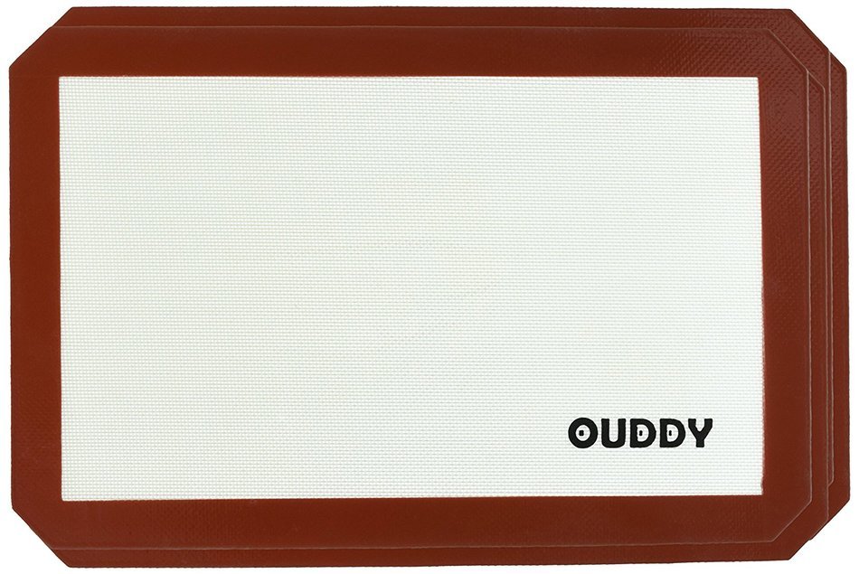 Ouddy 2 Pack Premium Non-Stick Silicone Baking Mat, Reusable Baking Liner, Cookie Sheets, Cookie Mat Set N2