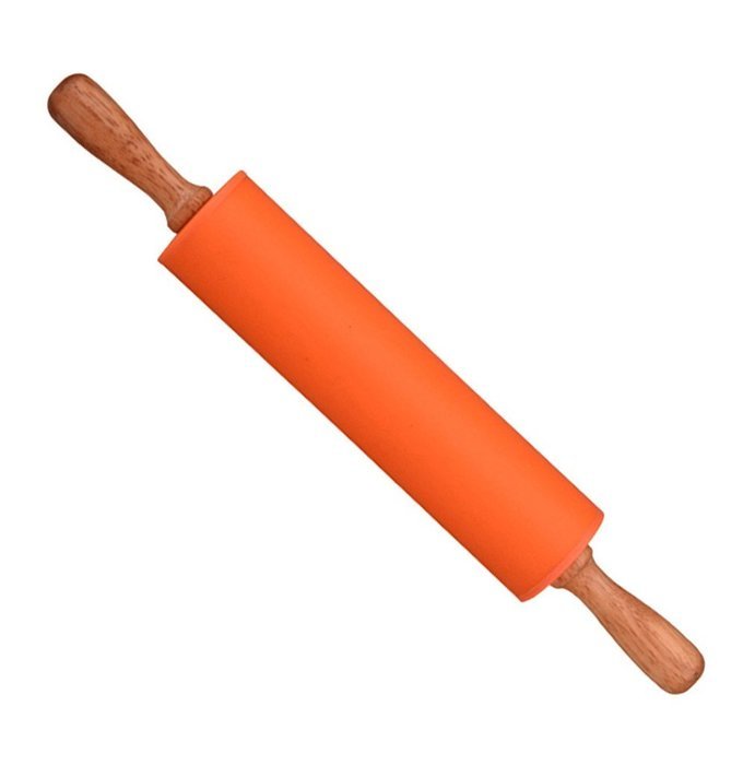 Kuke Silicone Rolling Pin with Wood Handles Professional Non-stick Home Marble Rolling Pin Small Gourmet Rolling... N10
