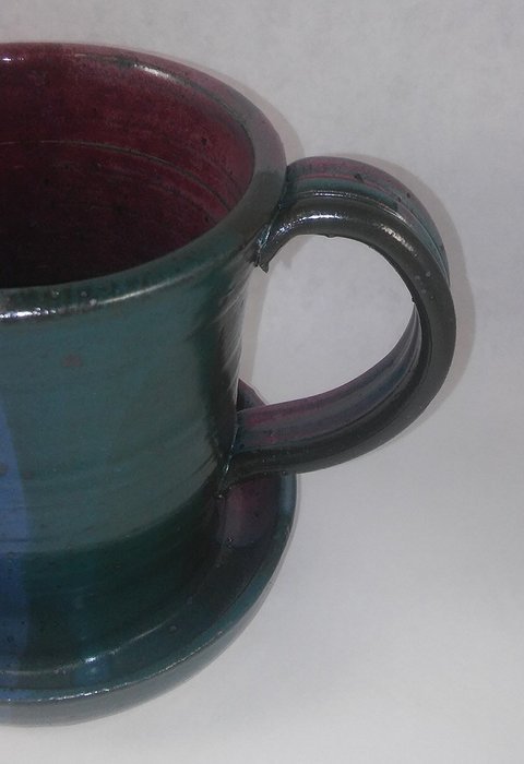 Aunt Chris' Pottery - Clay Bacon Cooker - Multi 3 Color Glazed - Heavy Hand Made - Unique New Way of Cooking Bacon N7