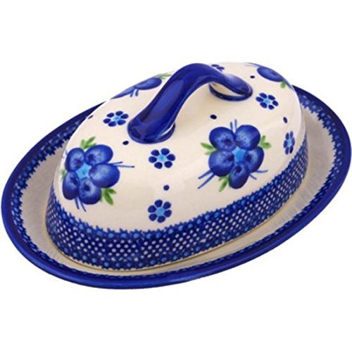 Ceramika Bona H7320G Polish Pottery Ceramic Butter Dish Hand Painted, 8-Inch