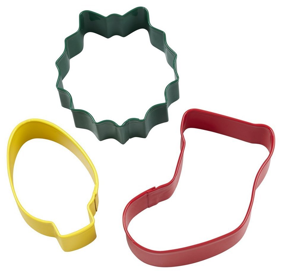 Wilton 2308-5071 3-Piece Christmas Mantel Metal Cookie Cutter Set N2