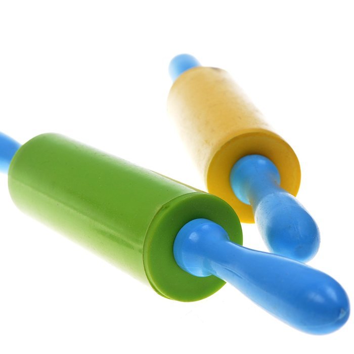 BCP 2 Pcs 8.5 Inch Clay And Dough Rolling Pin For Kids N3