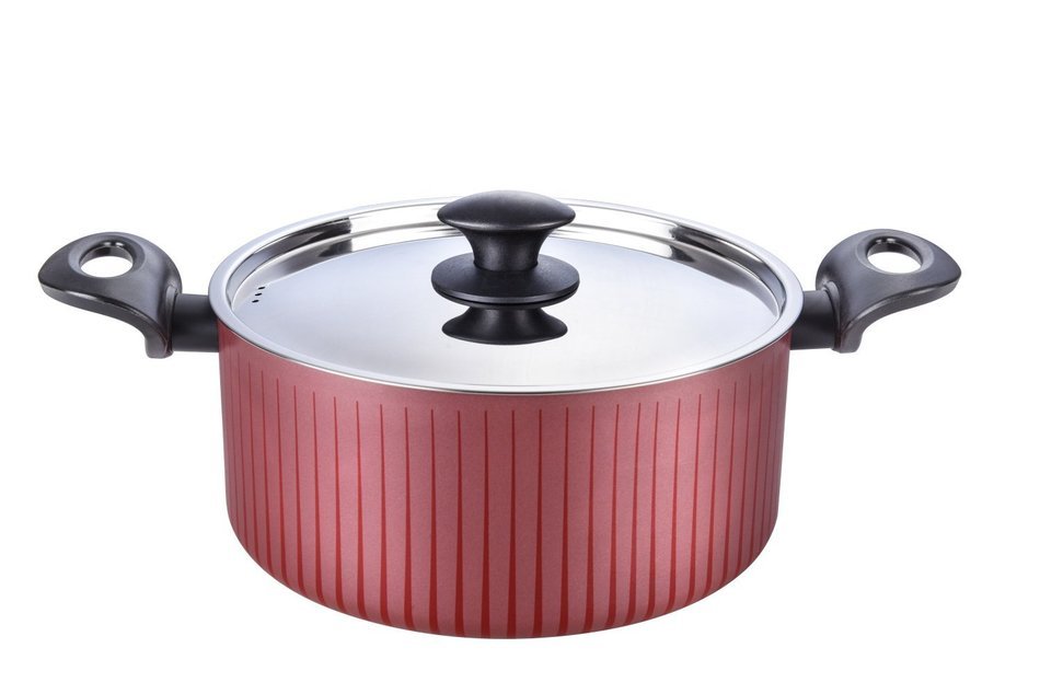Sunkitchen casseroles 3qt Covered Stock Pot color red