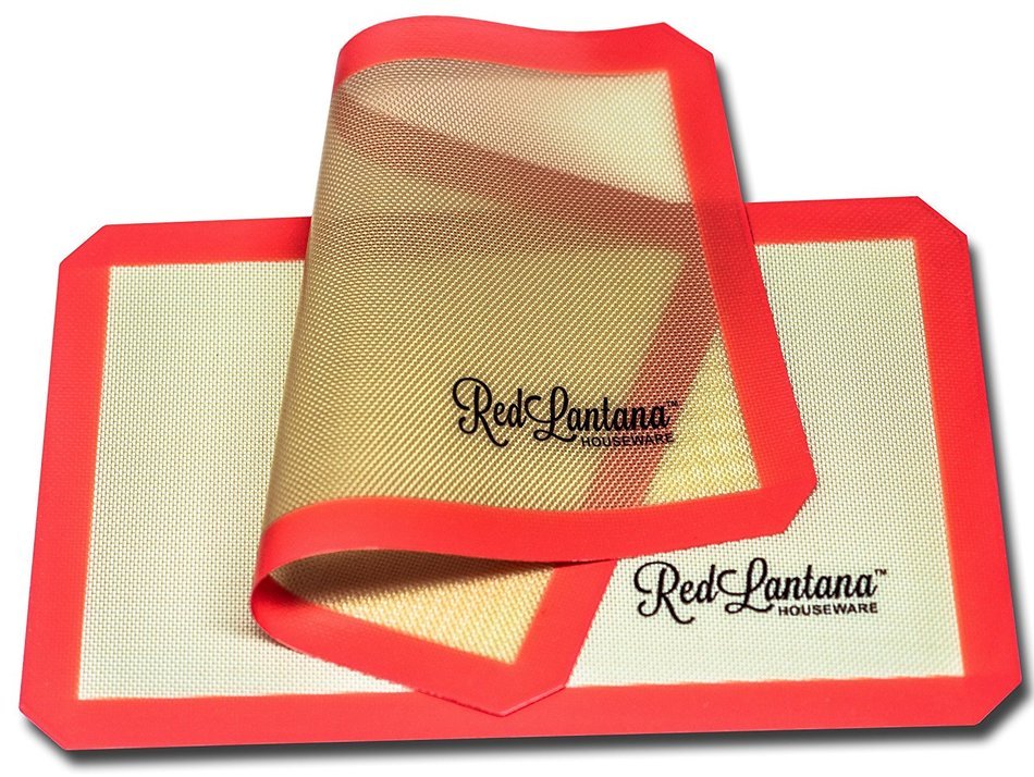 RedLantana Nonstick Silicone Baking Mat - Set of 2 - Half Sheet Pan Size