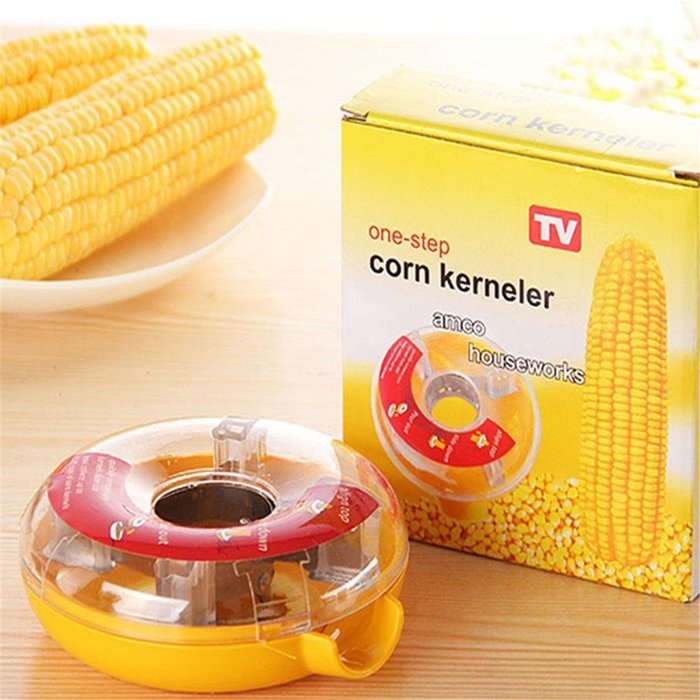 HAKSEN Round Corn Cutter/Corn Kerneler,Yellow N3