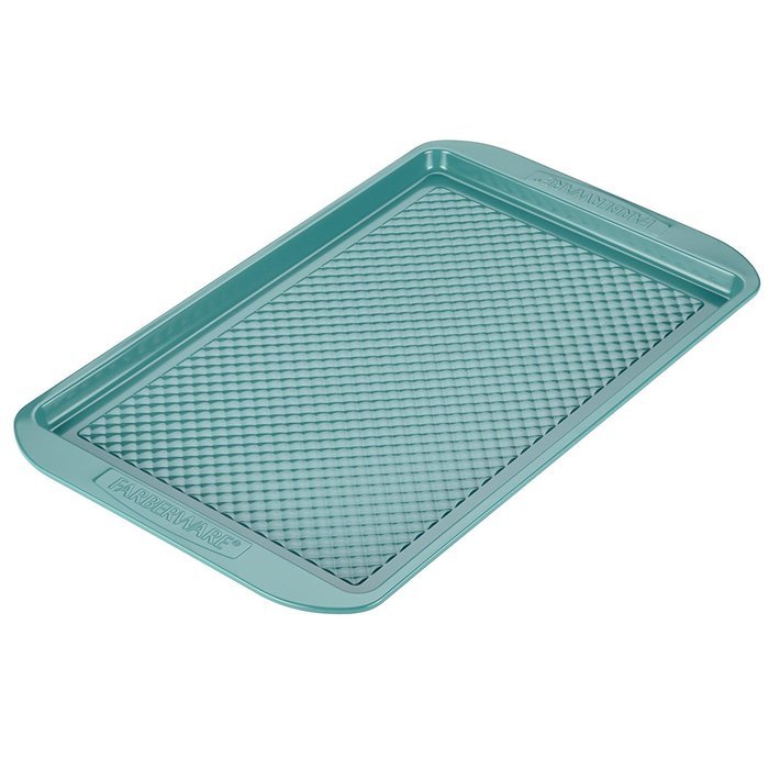 Farberware PureCook Hybrid Ceramic Nonstick Bakeware Baking Sheet and Cookie Pan, 11" x 17" - Aqua N2