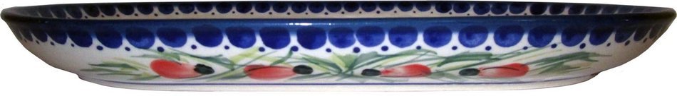 Boleslawiec Stoneware - Polish Pottery 9 1/4" Oval Serving Platter - Eva's Collection "Poppy Field" N3