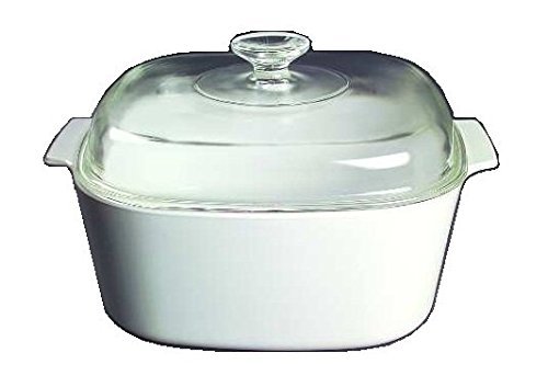 Corning Ware White Coupe Square Casserole w/ Lid ( 5 Quart ) ( A-5-B )