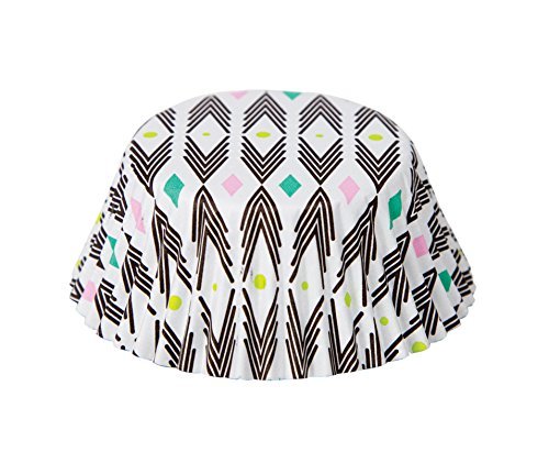 Fox Run 7163 Color Keepers Geometric Bake Cups, Chevron