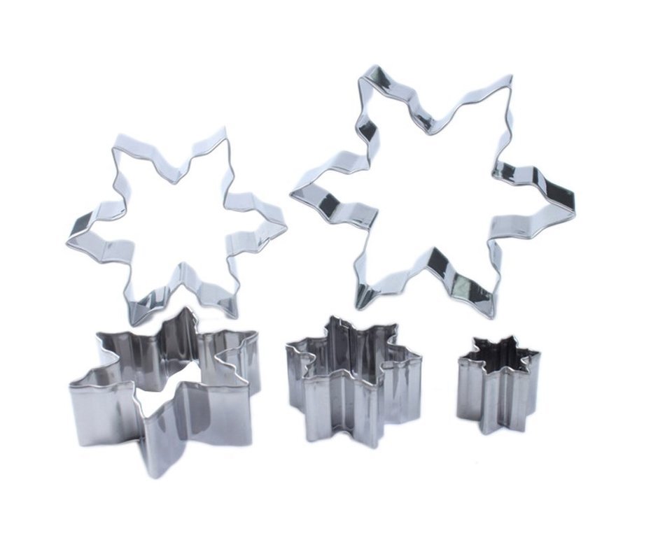 OUMOSI Christmas 5-Piece Snowflake Comfort Grip Cookie Cutter N2