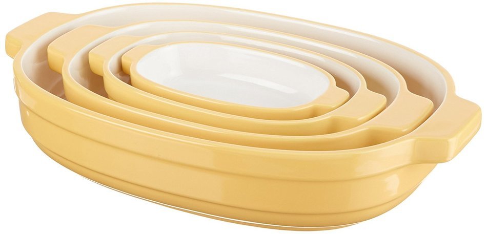 KitchenAid KBLR04NSER Nesting Ceramic 4-Piece Bakeware Set - Empire Red N8
