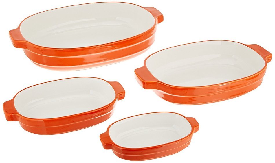 KitchenAid KBLR04NSER Nesting Ceramic 4-Piece Bakeware Set - Empire Red N10