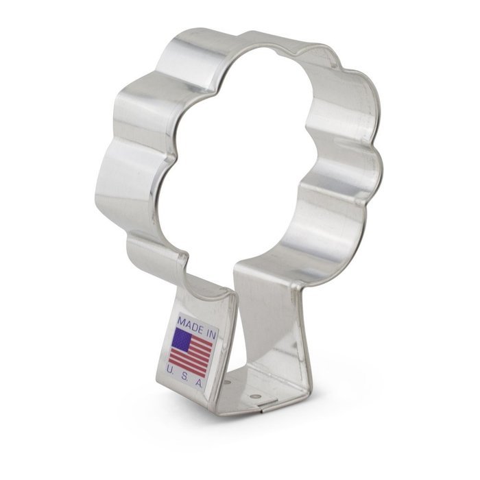Ann Clark Apple Lollipop Tree Cookie Cutter - 3.6 Inches - Tin Plated Steel