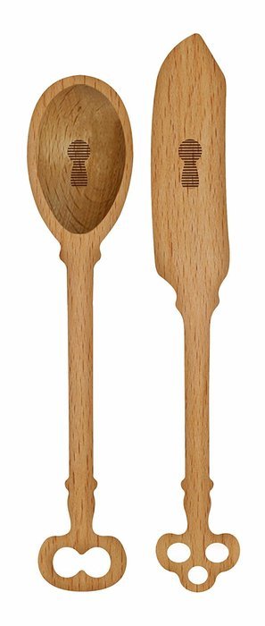 Talisman Designs 1888 Get Real Beech Wood Jam Spoon and Spreader Set, Woodland Design N3
