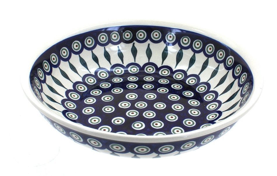 Polish Pottery Peacock Pasta Dish