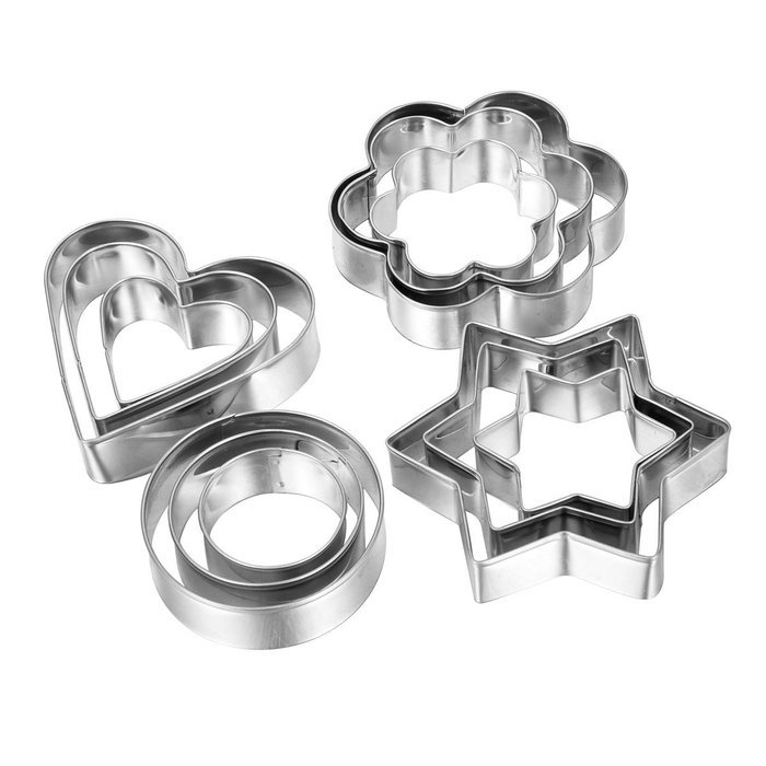 HOUSWEETY 9pcs Stainless Steel Cookie Cutter Set, " 0-8" Number Cutter N3
