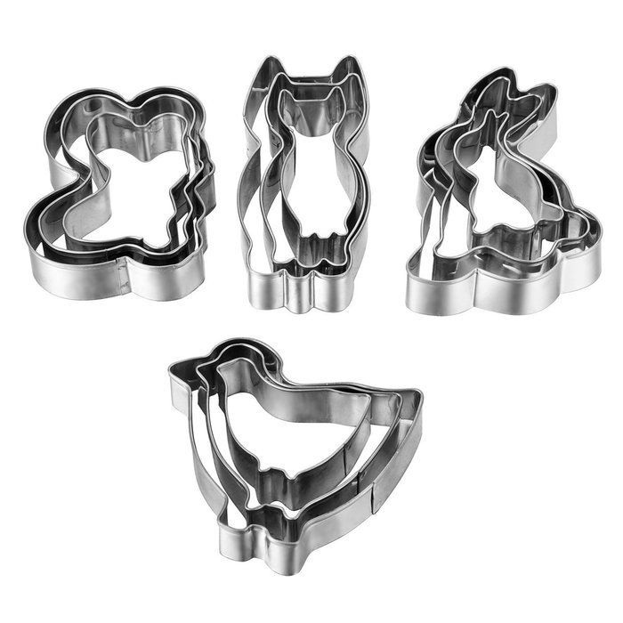 HOUSWEETY 9pcs Stainless Steel Cookie Cutter Set, " 0-8" Number Cutter N5