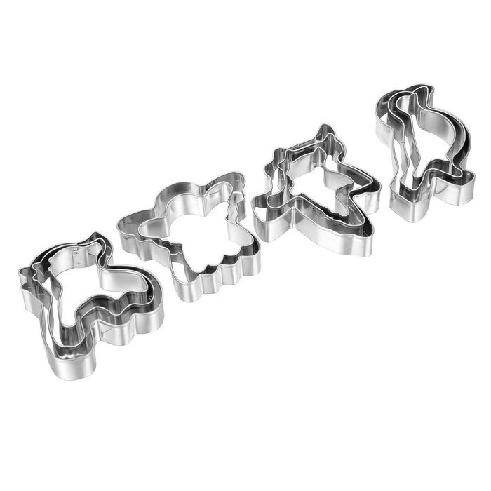 HOUSWEETY 9pcs Stainless Steel Cookie Cutter Set, " 0-8" Number Cutter N9