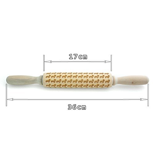 Welsh Corgi Pattern Embossing Rolling Pin, Engraved Rolling Pn for Cookies, Animal Embossed Rolling Pin, Housewarming... N2