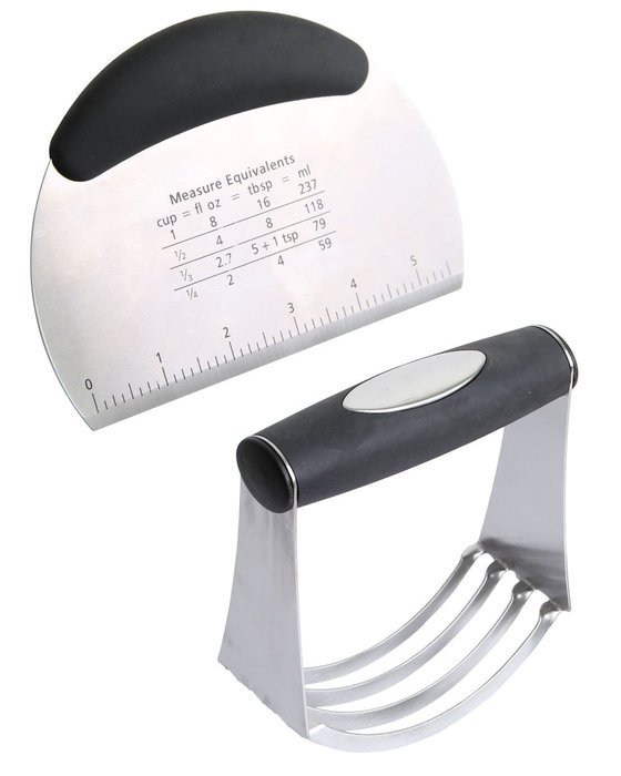 Eco-best Stainless Steel Pastry Scraper & Dough Blender Cutter Set - Professional Dough Blender with Blades, Multipurpose...