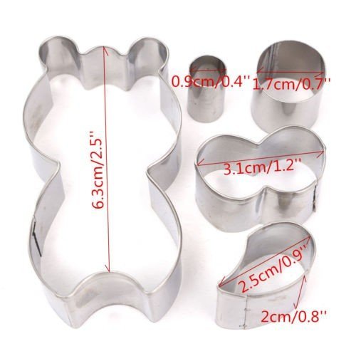 Stainless Steel Cake Bread Biscuit Bear Shape Cookie Cutter Decoration Mould N6