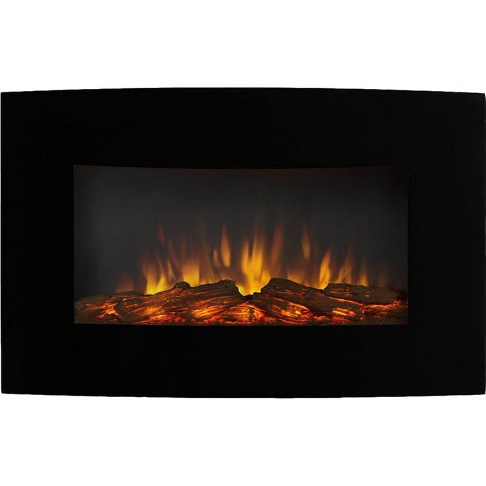 Gibson Living GL5135LE Soho 35 Inch Curved Black Log Wall Mounted Electric Fireplace