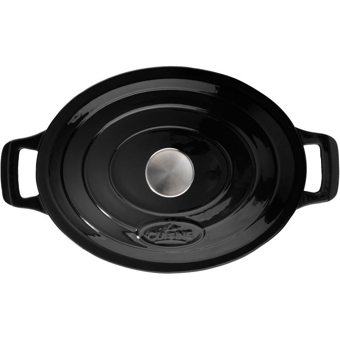 La Cuisine 4.75 Qt Enameled Cast Iron Oval Covered Dutch Oven, White N8