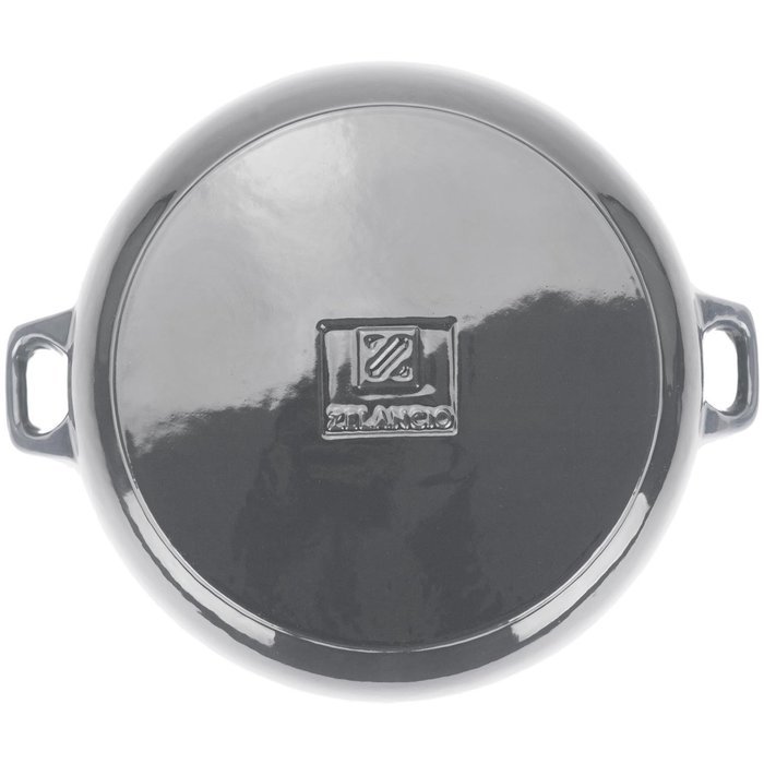 Zelancio 3 Quart Cast Iron Enamel Covered Casserole Cooking Dish Porcelain Braiser (Gray) N5