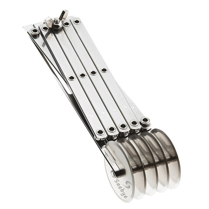 Saebye 5-Wheel Stainless Steel Cutter Adjustable Dough Divider Kitchen Tool for Pizza, Cookies, Pancake, Pastry... N2