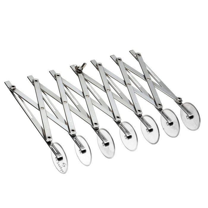 Saebye 5-Wheel Stainless Steel Cutter Adjustable Dough Divider Kitchen Tool for Pizza, Cookies, Pancake, Pastry... N4