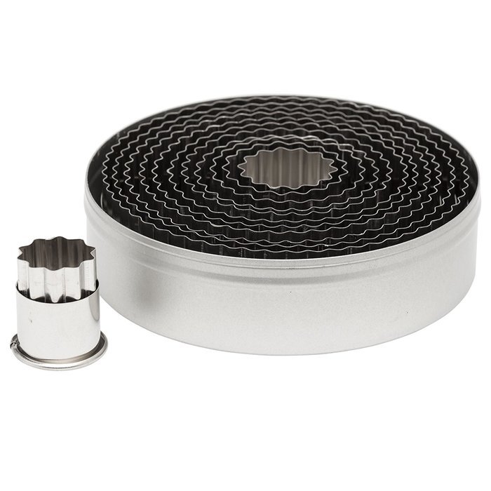 Ateco 5407 12-Piece Stainless Steel Round Cutter Set, Fluted
