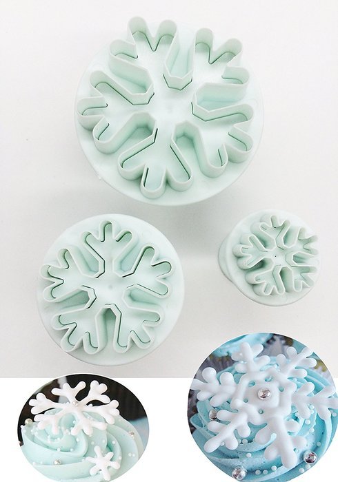 Cookie Cutters, Kootips 3 Pcs/set Snowflake Baking Fondant Cookie ...