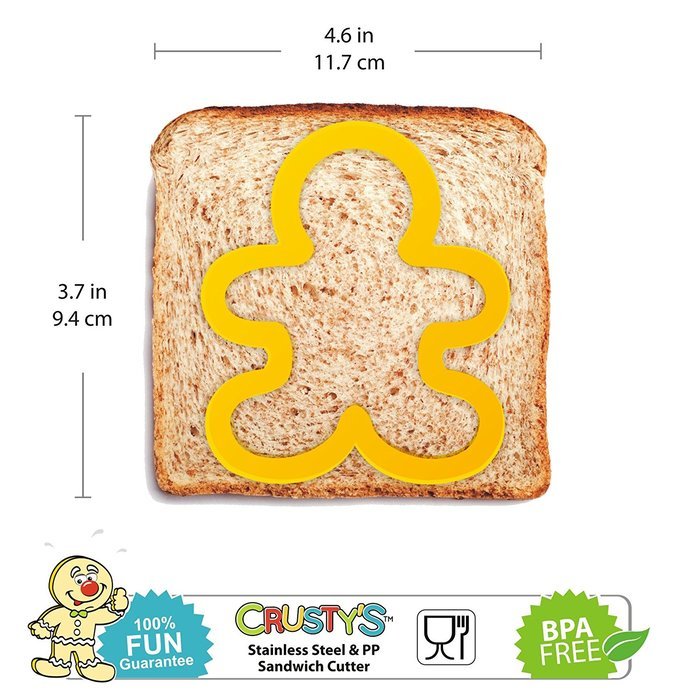 Crusty's Gingerbread Man Sandwich & Cookie Cutter - High Quality Stainless Steel & ABS Plastic - Great Accessory... N2