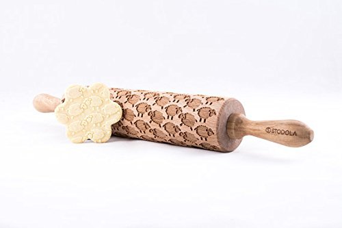 STODOLA Sheep - Engraved rolling pin for Embossed cookies 16.9-inch
