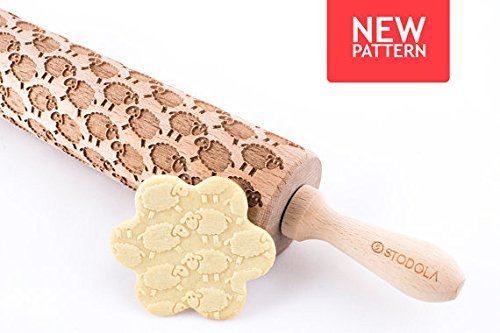 STODOLA Sheep - Engraved rolling pin for Embossed cookies 16.9-inch N3
