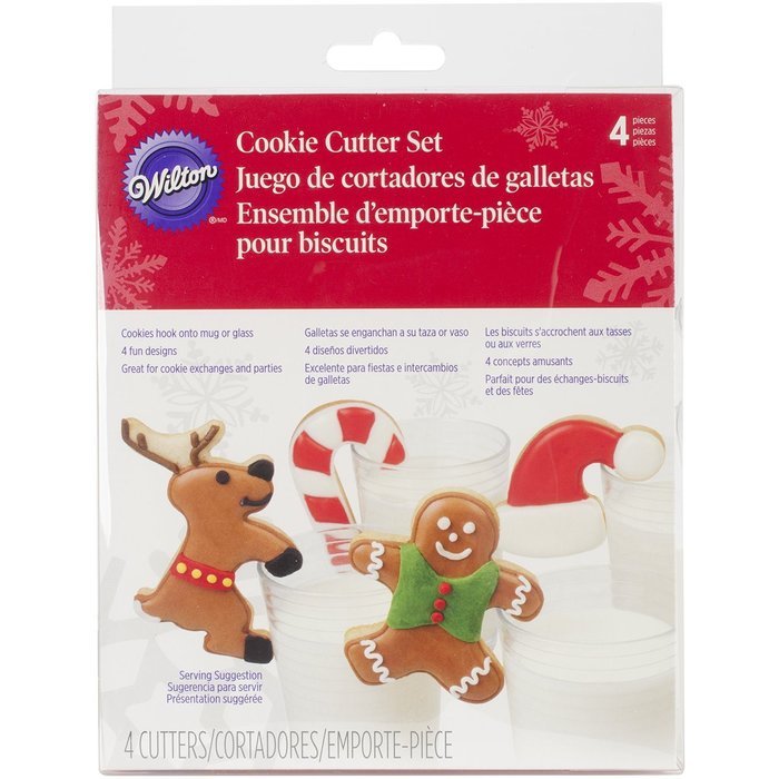 Wilton 2308-3282 4-Piece Milk and Cookies Cookie Cutter Set