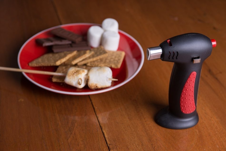 Gourmet Micro Butane Culinary Kitchen Lighter Torch with Red Rubber Grip N4