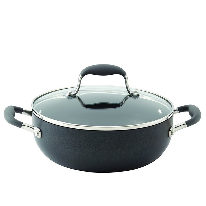 Anolon Advanced Hard-Anodized Nonstick Covered Chef's Casserole, 3.5 quart, Gray
