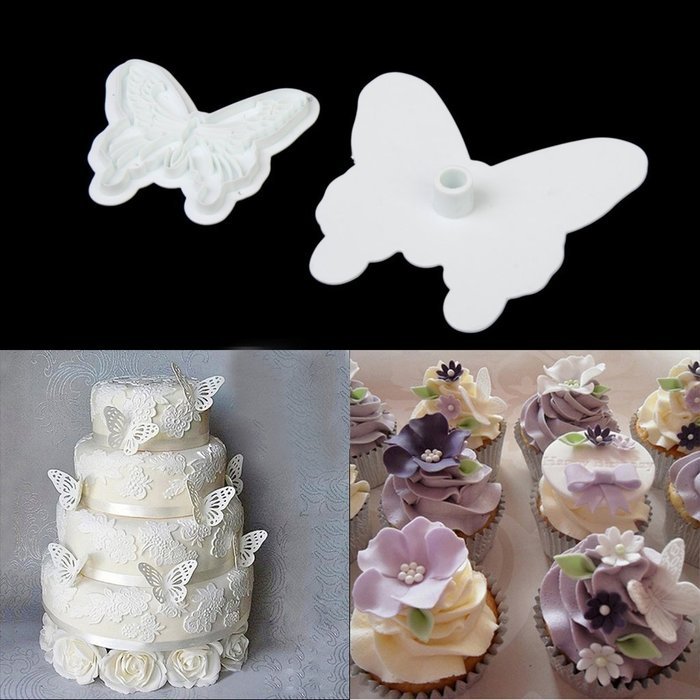 1 X Cake Fondant Decorating Sugarcraft Cookie Plunger Cutters Butterfly Mold N2
