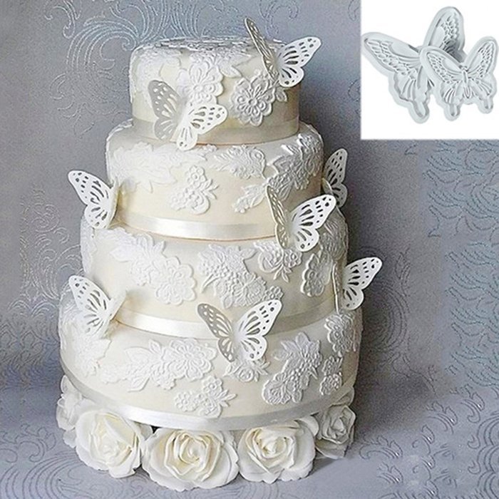 1 X Cake Fondant Decorating Sugarcraft Cookie Plunger Cutters Butterfly Mold N5