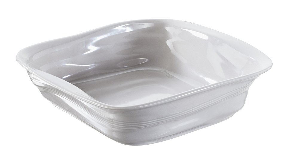 Revol 646288 Froisses Crumple Square Dish, 9.75 by 9.80-Inch, Taupe