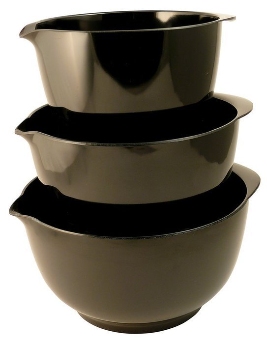 Hutzler Melamine Mixing Bowl Set: 2, 3 and 4 Liters/quarts, Red N2