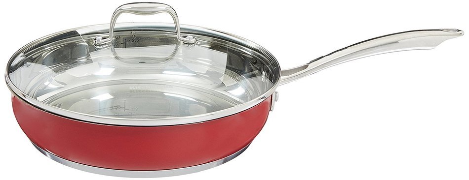 KitchenAid KCS60LCER Stainless Steel 6.0-Quart Low Casserole with Lid Cookware - Empire Red N6