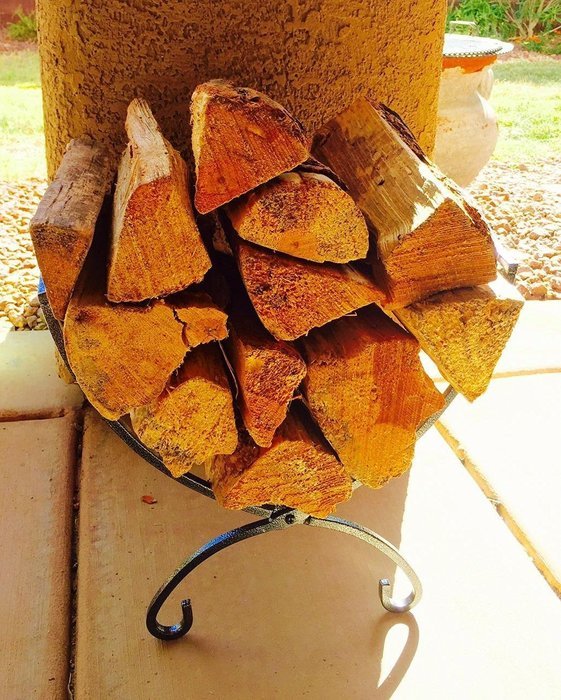 Amagabeli Fire Wood Log Holder Leaf Design Fireplace Firewood Rack , Black , Metal N4